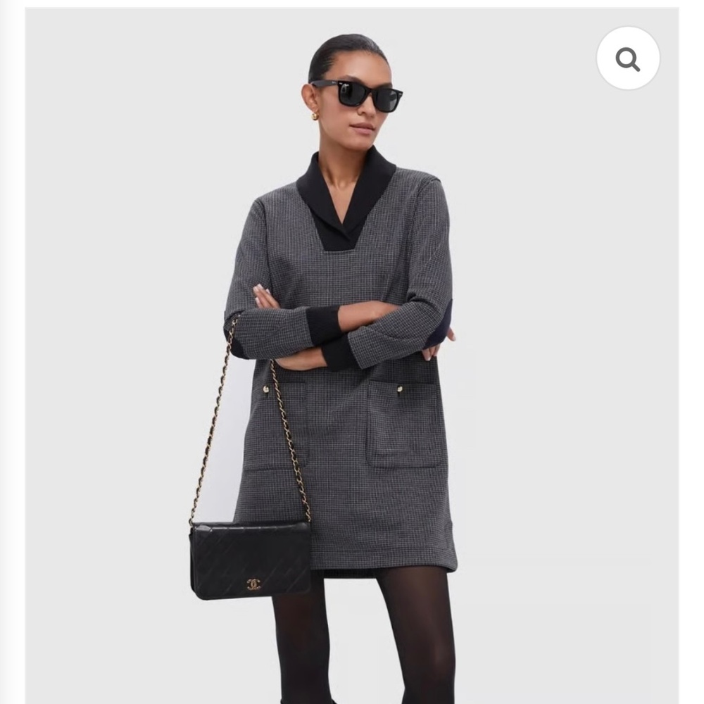 New TUCKERNUCK Long Sleeve Pullover Emerson Dress Black Plaid Size Small